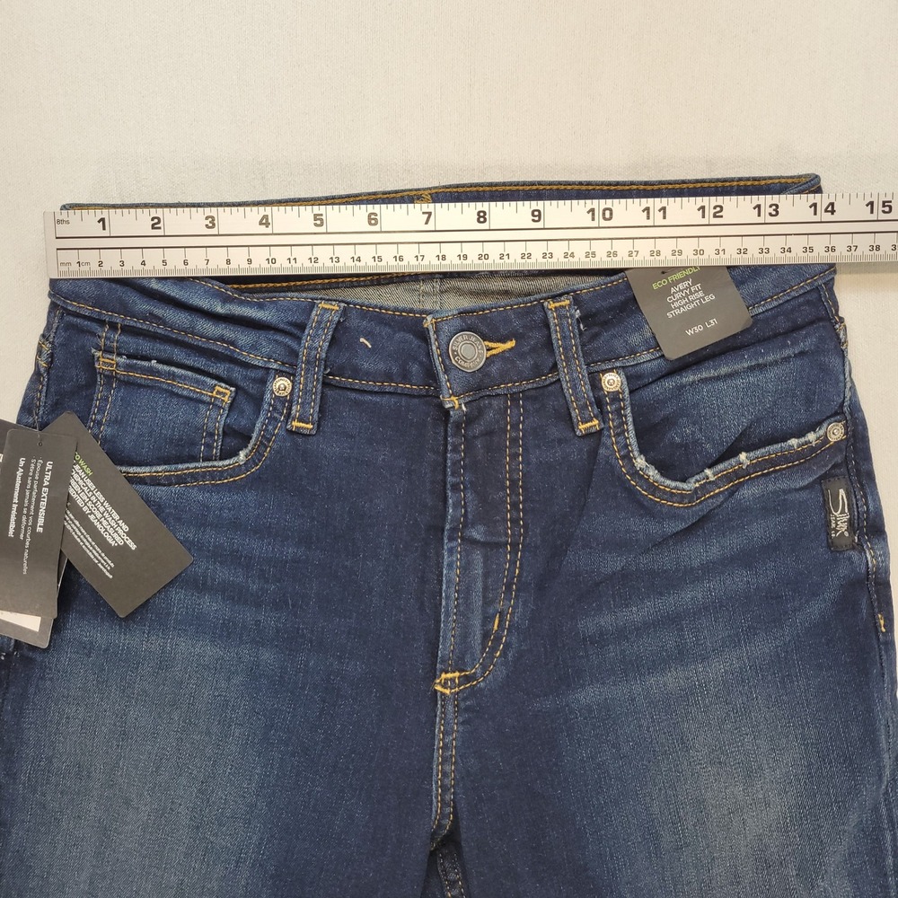 Silver Jeans Co. Avery Straight Leg Women 30 Indigo Eco Friendly High Rise Curvy - Picture 10 of 13